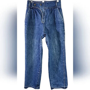 Vintage Bonjour High Waist Pleated Jeans Size 12 100% Cotton